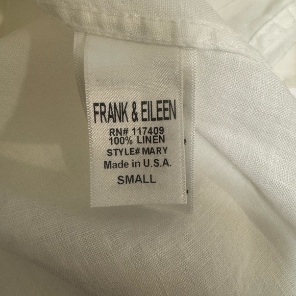 Frank & Eileen Classic White Button Down Tunic Shirt / Beach Cover Up - Size Sma - Picture 5 of 8